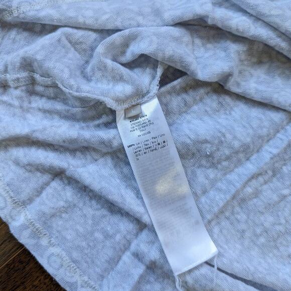 Stefanel Floral Design White Gray Linen Short Sleeve L - Picture 5 of 5